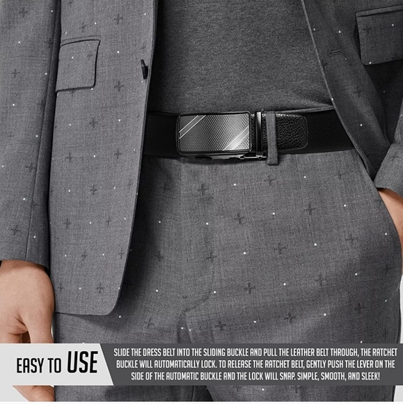 Men's Comfort Adjustable Belt Casual Dress Automatic Buckle Fashion Luxu… - Picture 2 of 5